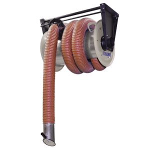 Exhaust hose reel system